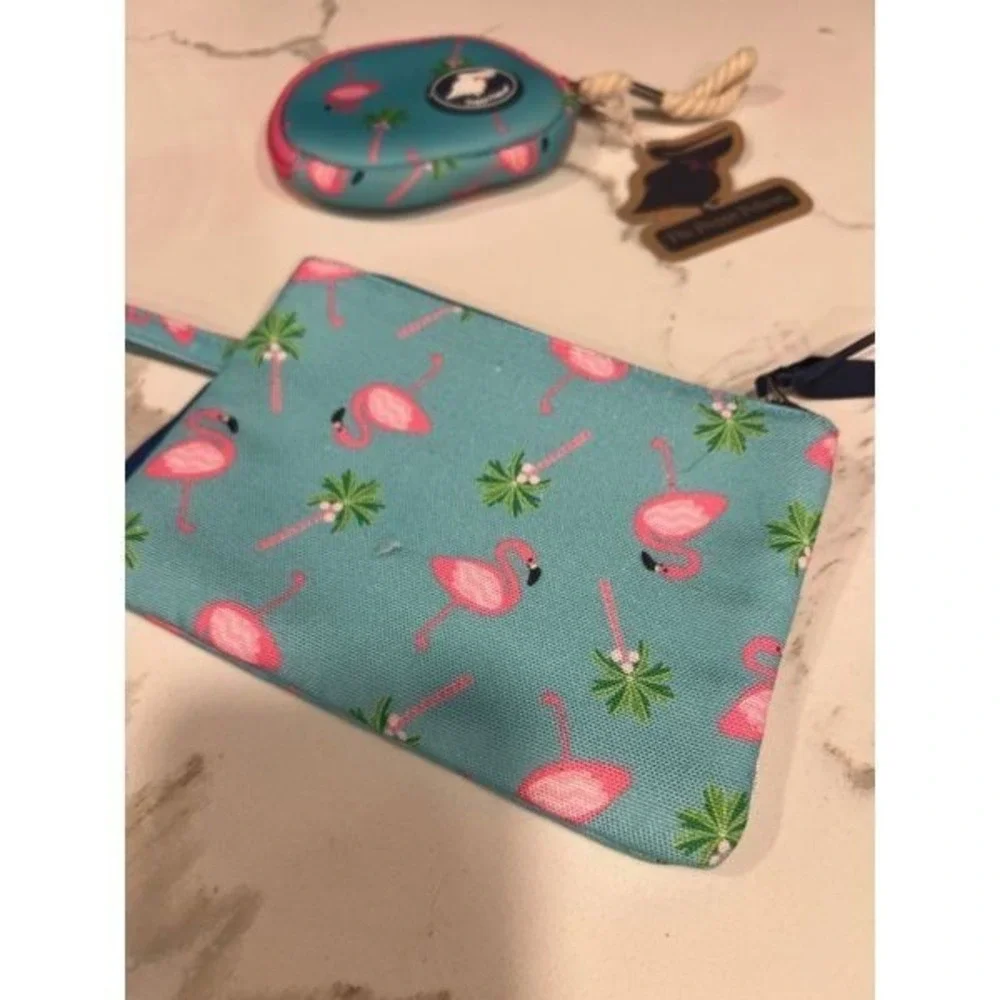 The Preppy pelican flamingo‎ wristlet and coin purse new